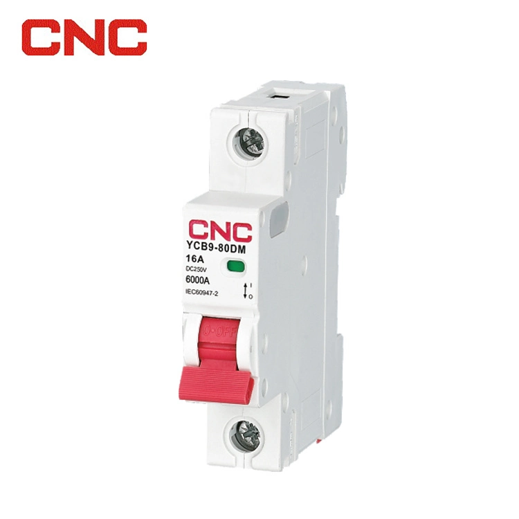 CNC Solar PV DC Circuit Breaker DC 500V DC MCB 2 Poles Miniature Circuit Breaker MCB 1-80 AMP