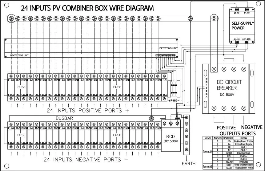 IP67 Solar PV Combiner Box PV Array Box 4 Groups 8 Groups 12 Groups in and 1 out