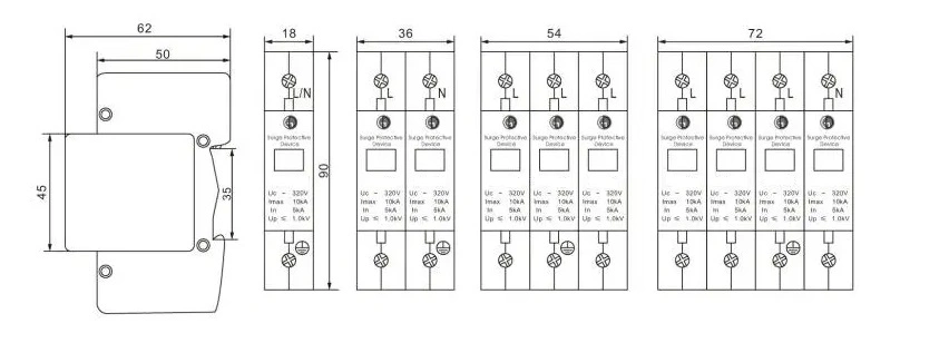 Surge Protector Lighting Arrester Surge Protection Device DC/AC Solar System SPD 20ka 40ka