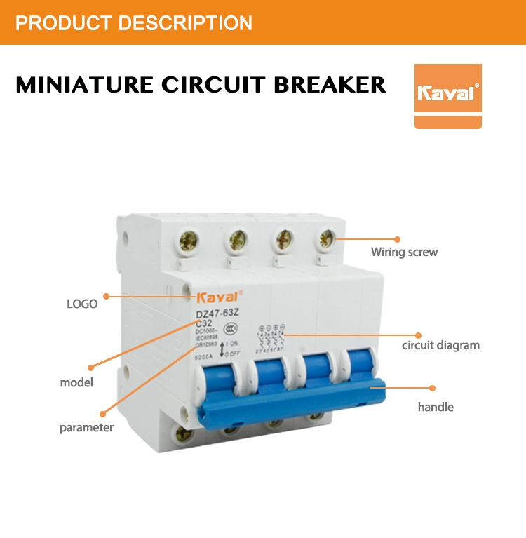 Free Sample! AC Mini Circuit Breaker Dz47 MCB 63 C16 MCB