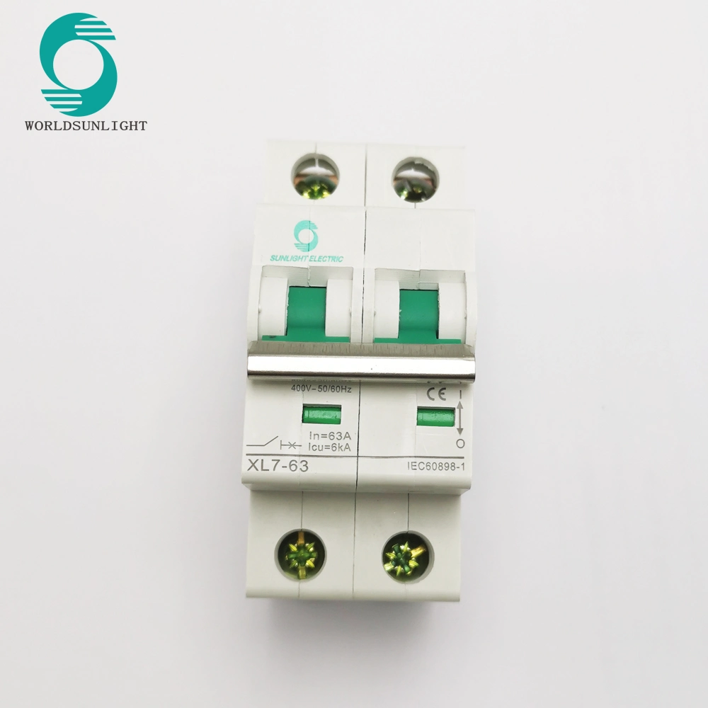 XL7-63 6ka Ce Certified C Type 50/60Hz AC DIN Rail Stalled Mini Circuit Breaker MCB